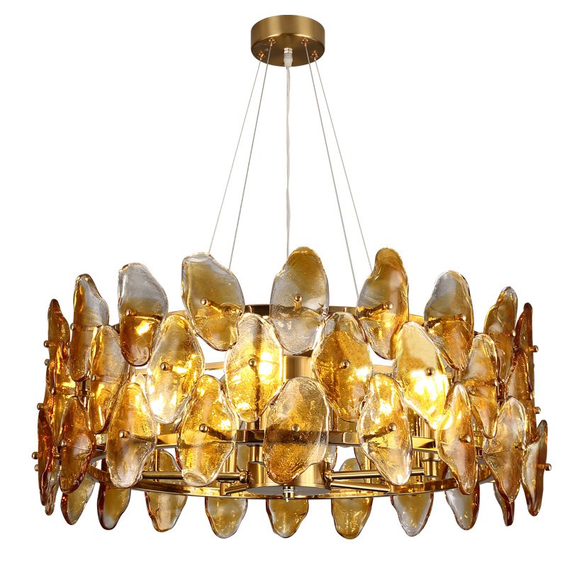 Люстра Amber Shells Chandelier Латунь Янтарь (Amber) в Саратове | Loft Concept 