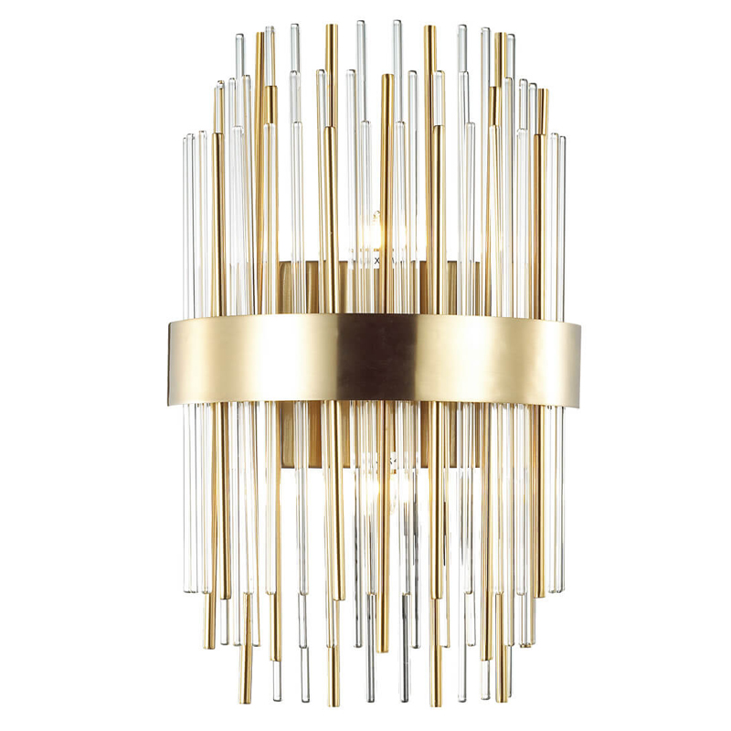 Бра Glass Stripes In The Belt Sconce Прозрачный Глянцевое золото в Саратове | Loft Concept 