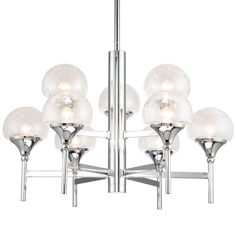 Люстра Lluis Chandelier 9 Хром Прозрачный Люстра Lluis Chandelier 9 Хром Прозрачный в Саратове | Loft Concept