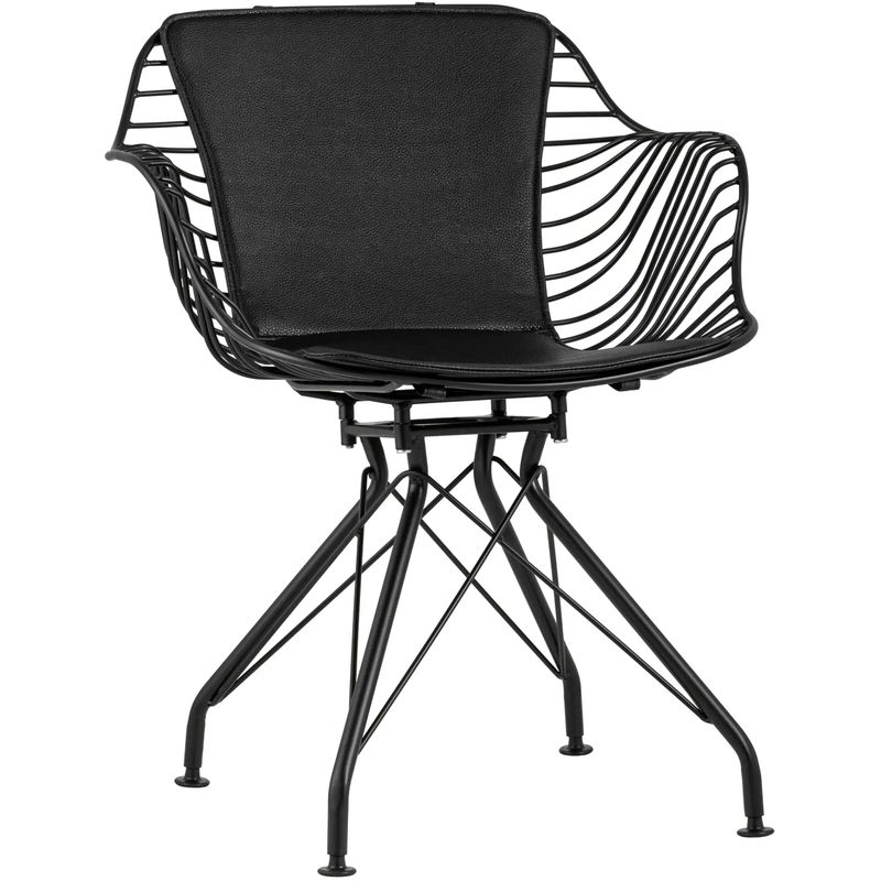 Стул Bertoia с подлокотником Chair Black metal Черный Стул Bertoia с подлокотником Chair Black metal Черный в Саратове | Loft Concept