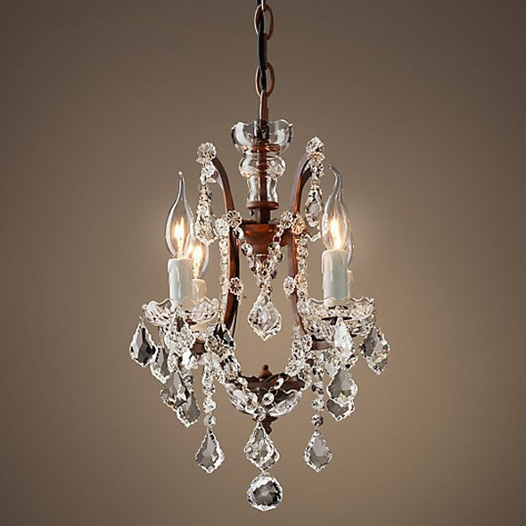 Люстра 19TH C. ROCOCO IRON & CLEAR CRYSTAL 4 Прозрачное Стекло Бурая ржавчина Люстра 19TH C. ROCOCO IRON & CLEAR CRYSTAL 4 Прозрачное Стекло Бурая ржавчина в Саратове | Loft Concept