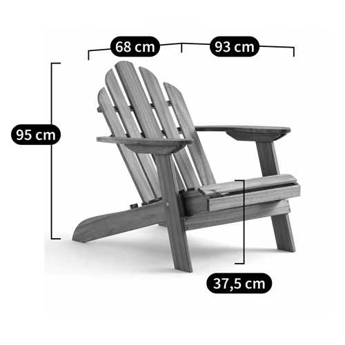 Уличное кресло из массива акации Adirondack Wooden Chair Red в Саратове