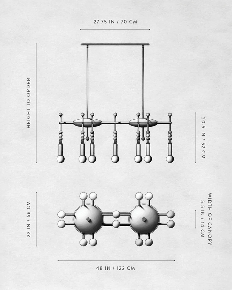 Линейная Люстра TALISMAN 14 патронов по дизайну студии Apparatus в Саратове