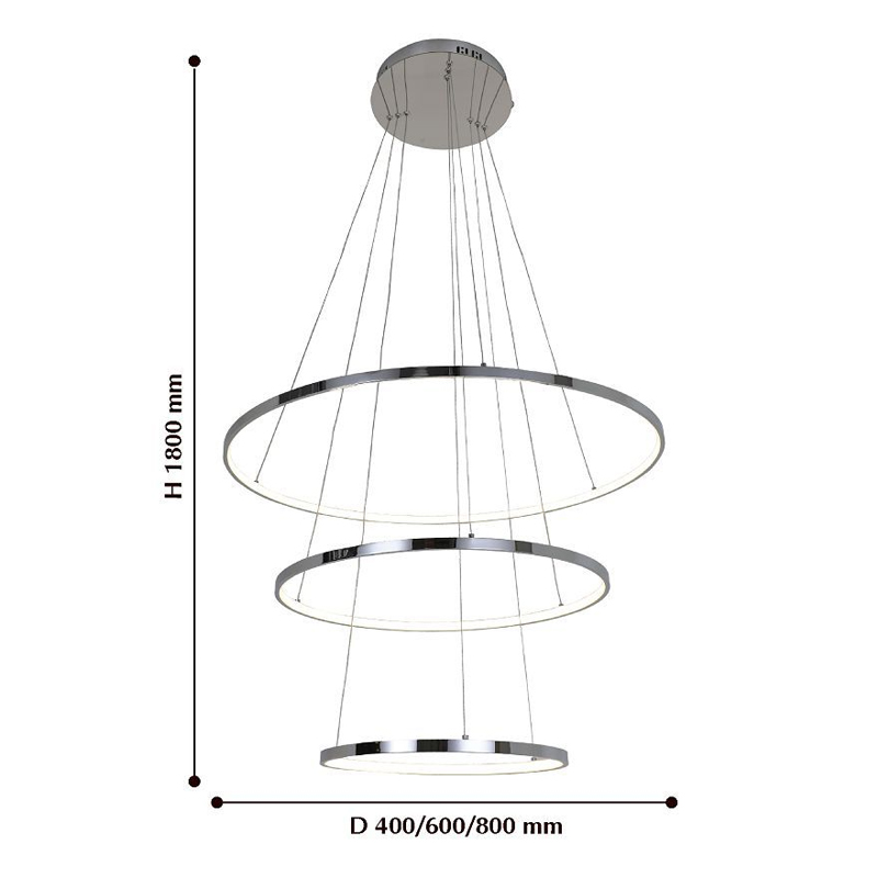 Кольцевая люстра цвета хром из трех колец в Саратове