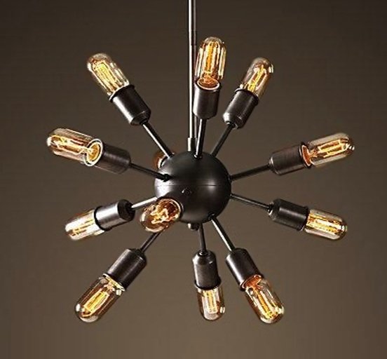 Люстра Loft Industrial Sputnik Chandelier 50 12 Черный в Саратове | Loft Concept 