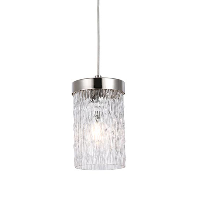 Подвесной светильник Estebe Nickel Glass Hanging Lamp Никель Прозрачный в Саратове | Loft Concept 