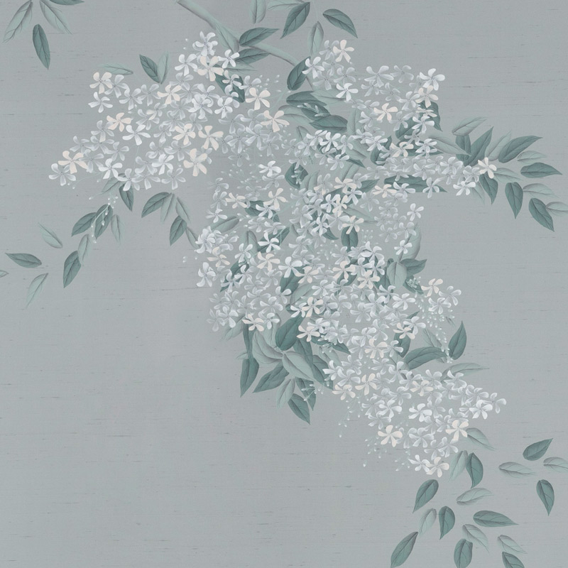 Обои ручная роспись Jasmine Standard colourway on Wood Ash slub silk  в Саратове | Loft Concept 