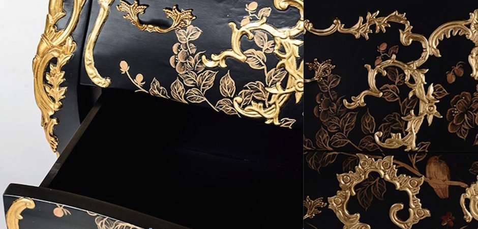 Комод в стиле французского рококо Baroque Сasket Черный Комод в стиле французского рококо Baroque Сasket Черный - Loft-Concept в Саратове
