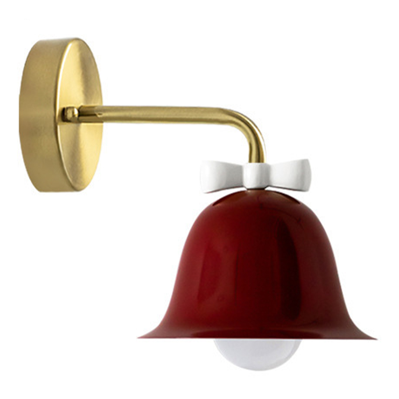 Бра Колокольчик Bell with Bow Red Wall Lamp Красный Красный Белый Золотой в Саратове | Loft Concept 