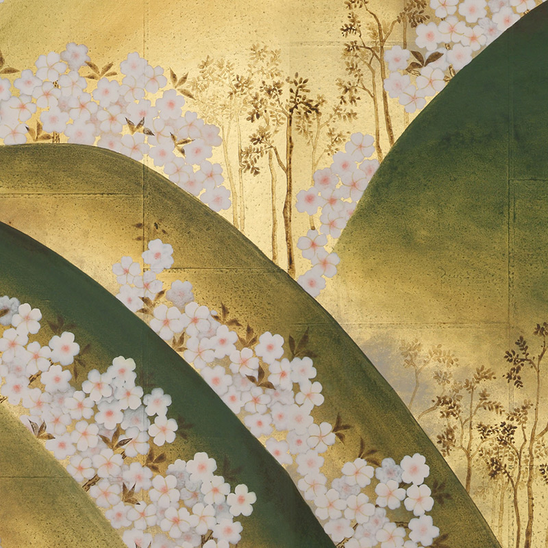 Обои ручная роспись Kiso Mountains Special Colourway on Deep Rich Gold gilded tea paper Обои ручная роспись Kiso Mountains Special Colourway on Deep Rich Gold gilded tea paper в Саратове | Loft Concept