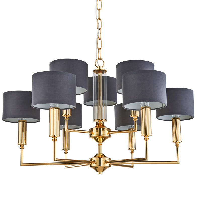 Люстра Laurent Chandelier grey 71 Глянцевое золото Серый Прозрачный в Саратове | Loft Concept 