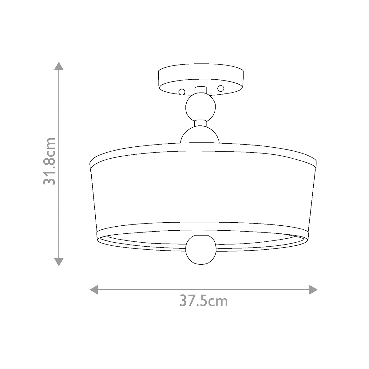 Потолочный светильник с белым цилиндрическим плафоном и шарообразными деталями Hinkley в Саратове