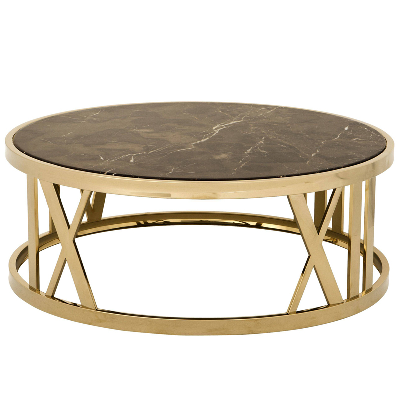 Кофейный стол Eichholtz Coffee Table Baccarat Глянцевое золото Коричневый в Саратове | Loft Concept 