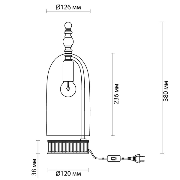 Настольная лампа Glass Dome Bronze в Саратове