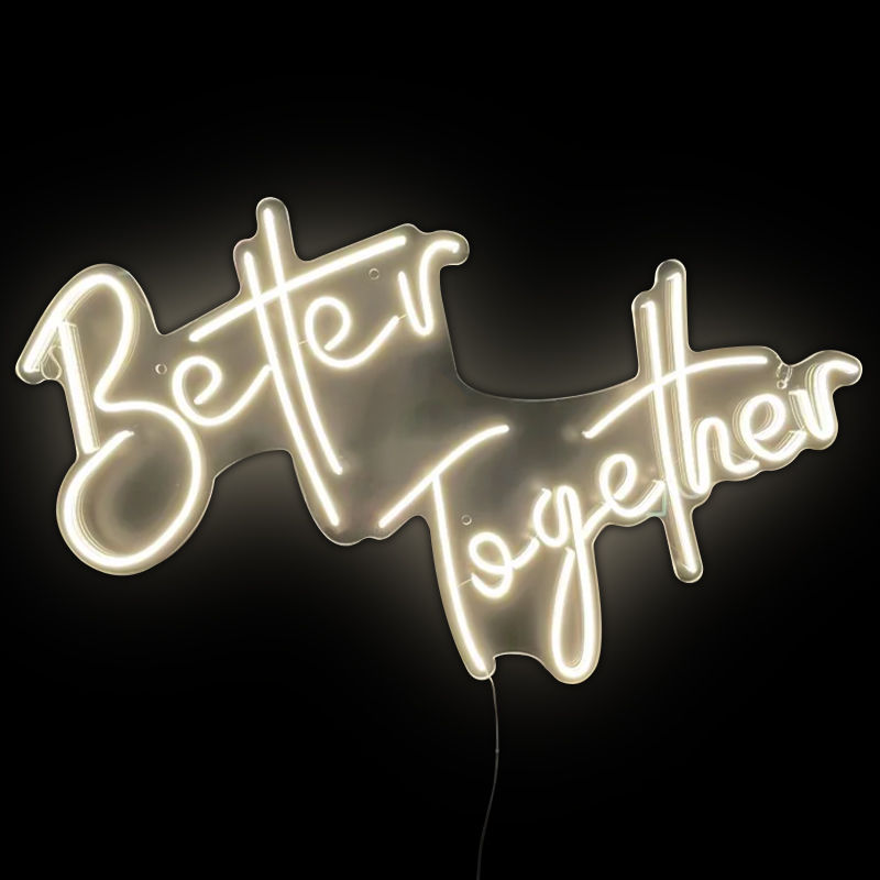 Неоновая настенная лампа Better Together Neon Wall Lamp Желтый Прозрачный в Саратове | Loft Concept 