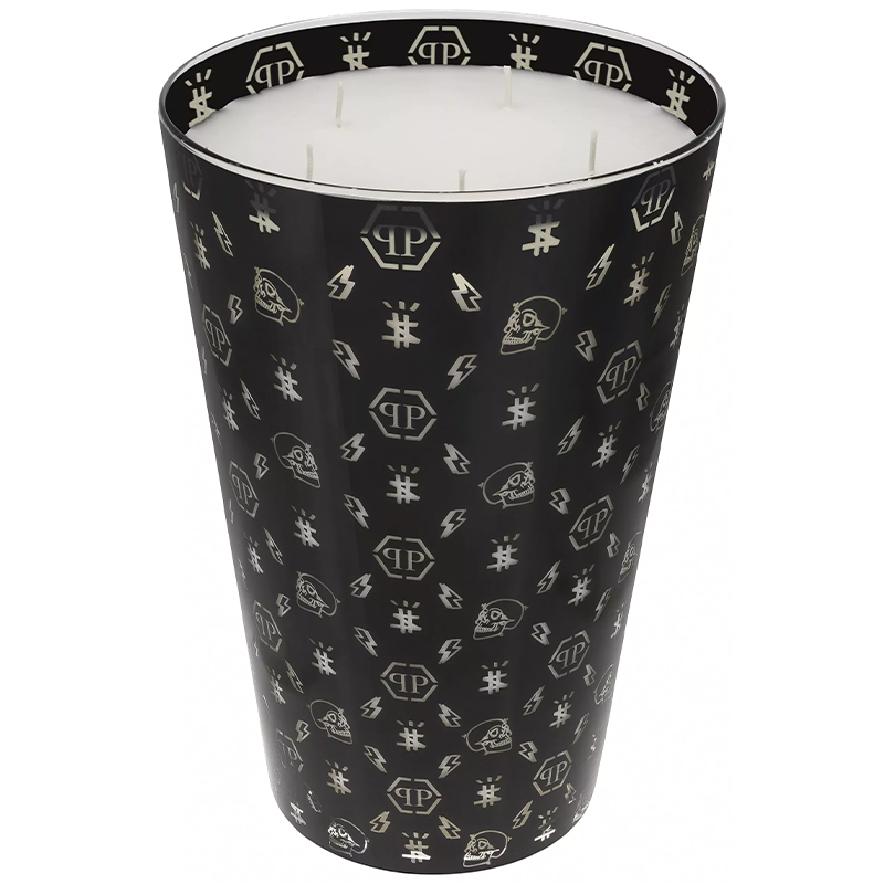 Свеча Philipp Plein Candle Monogram XL Черный Белый в Саратове | Loft Concept 