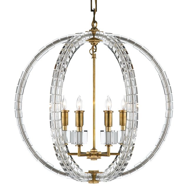 Люстра Radius Pendant Chandelier 6 Light  Латунь Прозрачный в Саратове | Loft Concept 