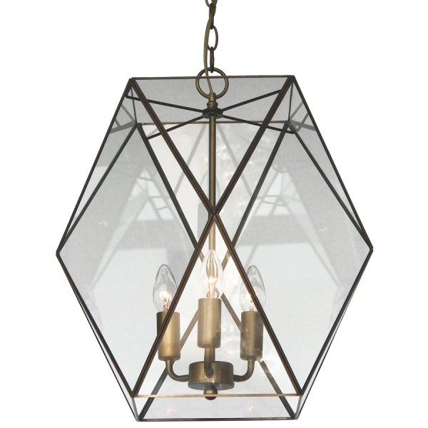 Подвесной светильник Rombius Pendant large III clear glass Латунь Античная полированная в Саратове | Loft Concept 