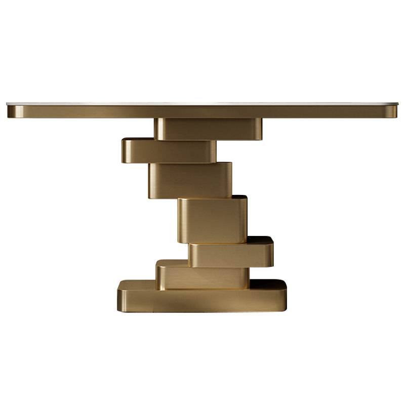 Консоль Maja Marble Metal Console Table Brass Латунь Коричневый Белый Консоль Maja Marble Metal Console Table Brass Латунь Коричневый Белый в Саратове | Loft Concept