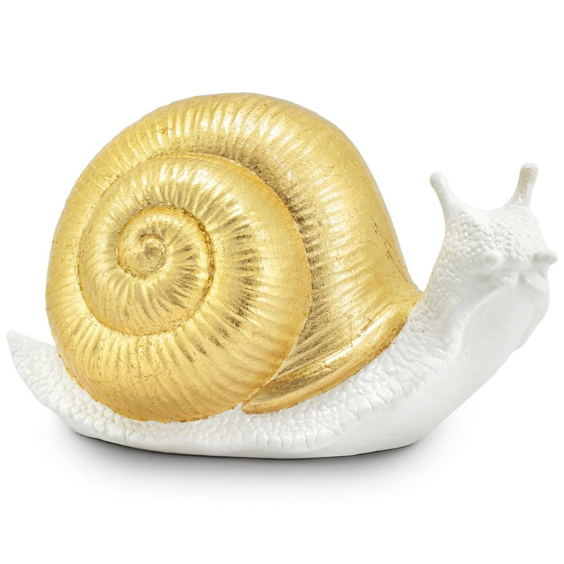 Статуэтка Abhika Snail Bisc. Goldleaf Белый Золотой в Саратове | Loft Concept 