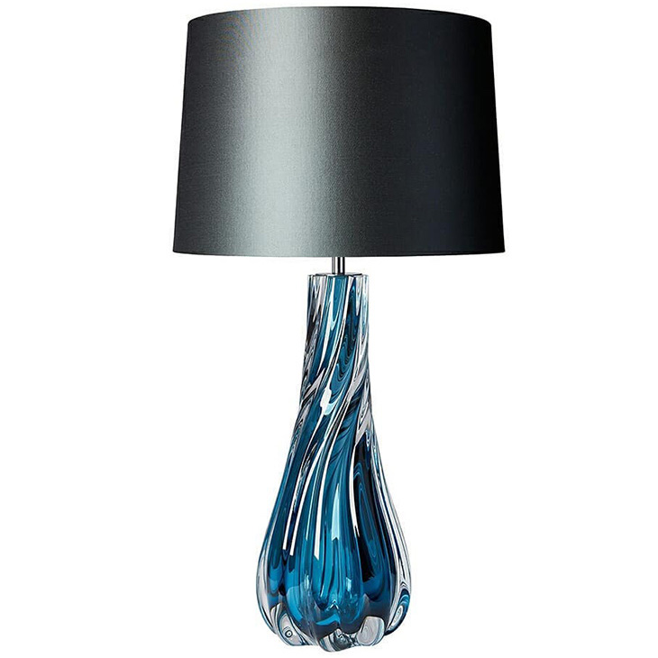 Настольная лампа Naiad Velvet Blue Table Lamp Черный Синий в Саратове | Loft Concept 