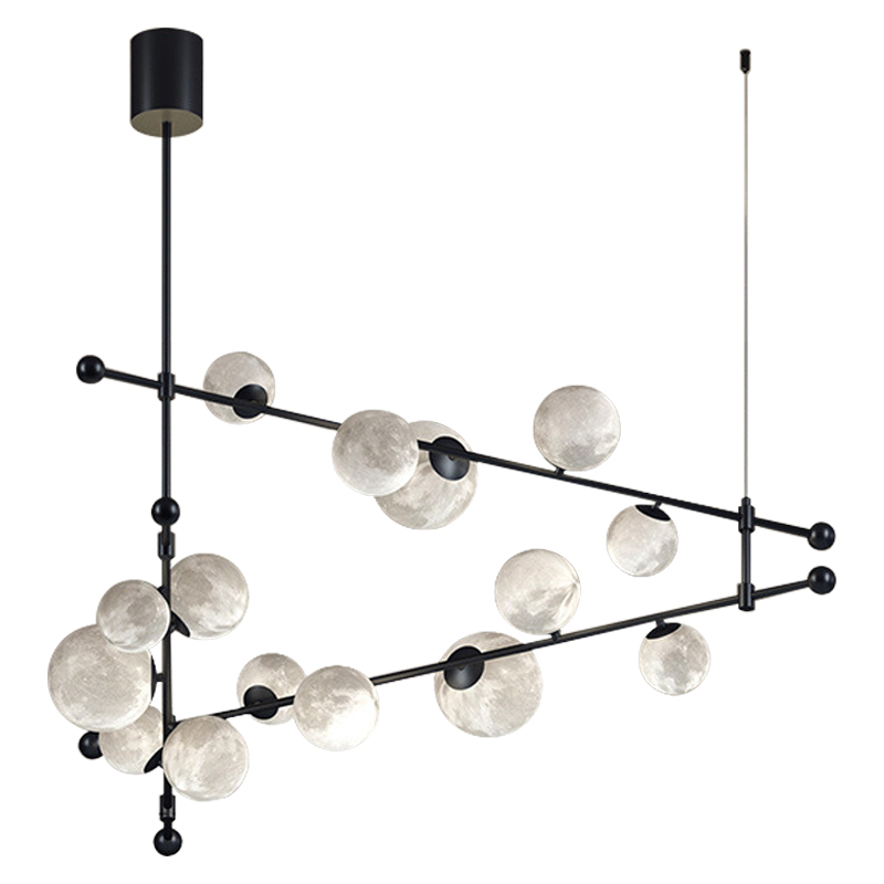 Светильник Tech Lighting Modern Rail Geometric Linear Suspension 15 Black Черный Белый в Саратове | Loft Concept 