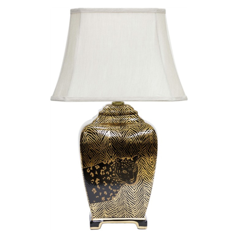 Настольная лампа Leopard Table lamp black and gold Черный Золотой Белый в Саратове | Loft Concept 