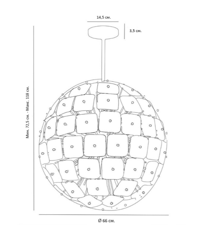 Люстра Sputnik Square Matt Chandelier в Саратове