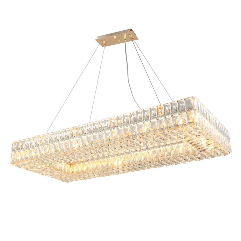 Люстра Crystal Regena Gold Rectangle Chandelier 100 Прозрачный Золотой в Саратове | Loft Concept 