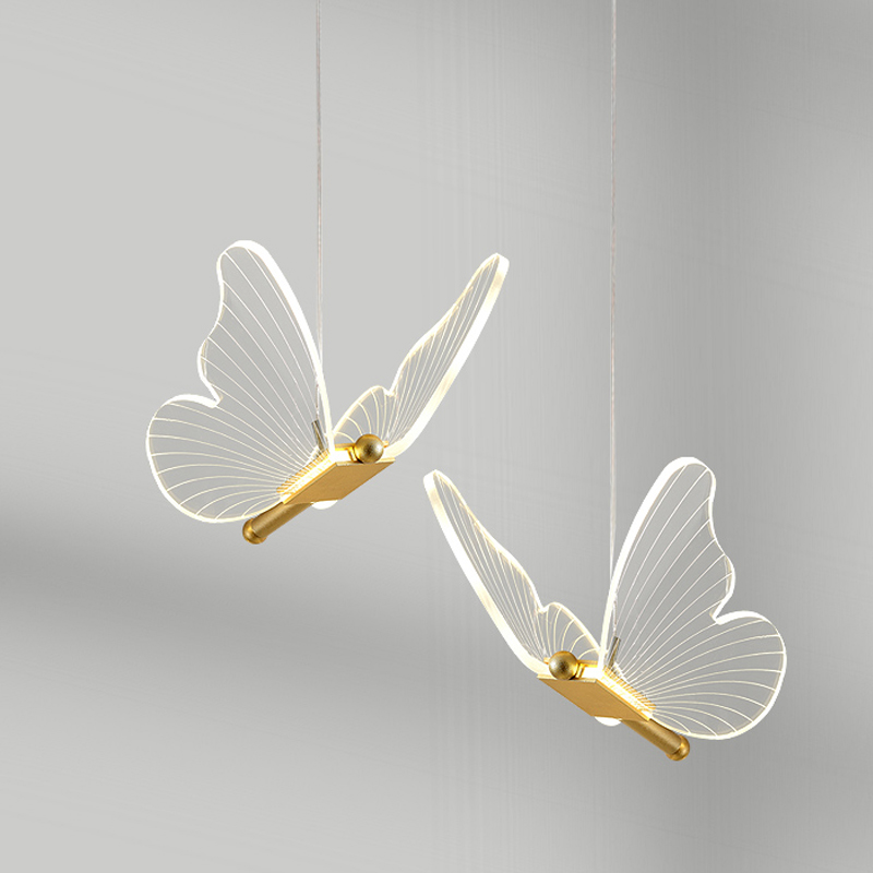 Butterfly Double Pendant Lamp D Прозрачный Латунь в Саратове | Loft Concept 