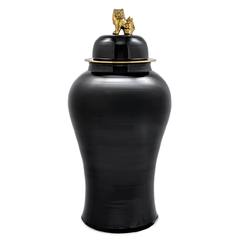 Ваза с крышкой Eichholtz Vase Golden Dragon L Черный Глянцевое золото Ваза с крышкой Eichholtz Vase Golden Dragon L Черный Глянцевое золото в Саратове | Loft Concept