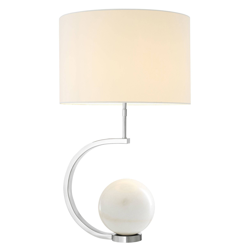 Настольная лампа Eichholtz Table Lamp Luigi white marble Белый Никель Белый Мрамор Bianco в Саратове | Loft Concept 