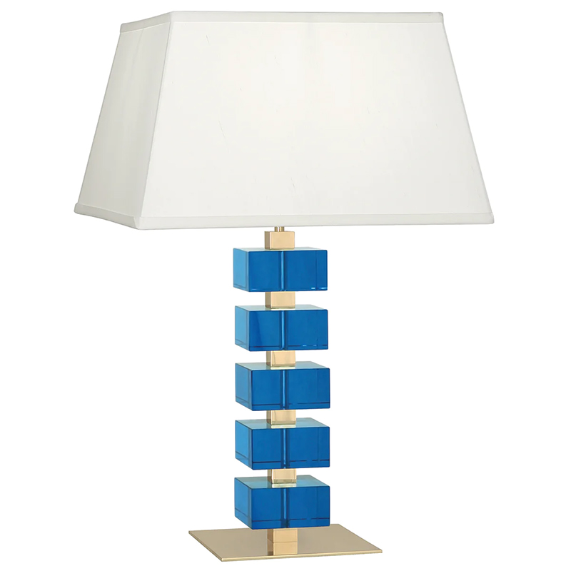 Настольная лампа Monaco Table Lamp Синий Латунь Белый в Саратове | Loft Concept 