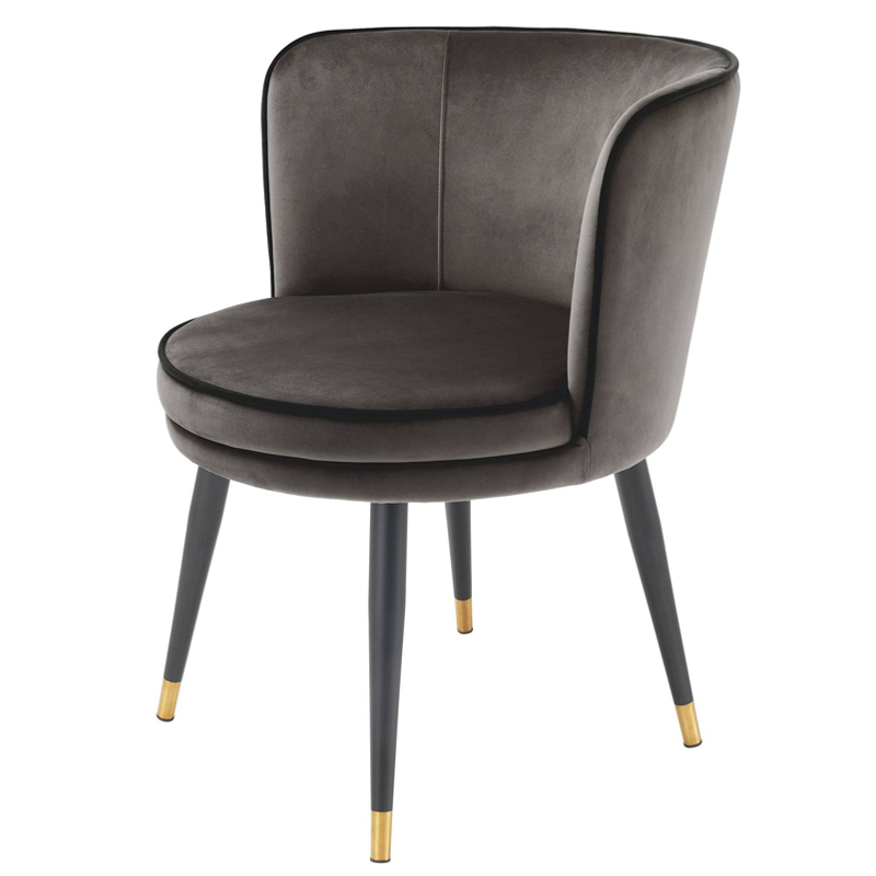 Стул Eichholtz Dining Chair Grenada grey Серый Черный Латунь в Саратове | Loft Concept 