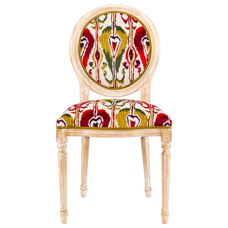 Стул Ikat Pattern Красно-белый Мульти Бежевый Стул Ikat Pattern Красно-белый Мульти Бежевый в Саратове | Loft Concept