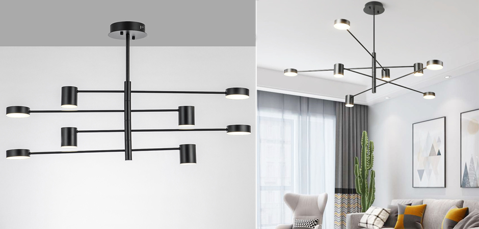 Светильник LED Lighting Black 8 lampholders Светильник LED Lighting Black 8 lampholders - Loft-Concept в Саратове