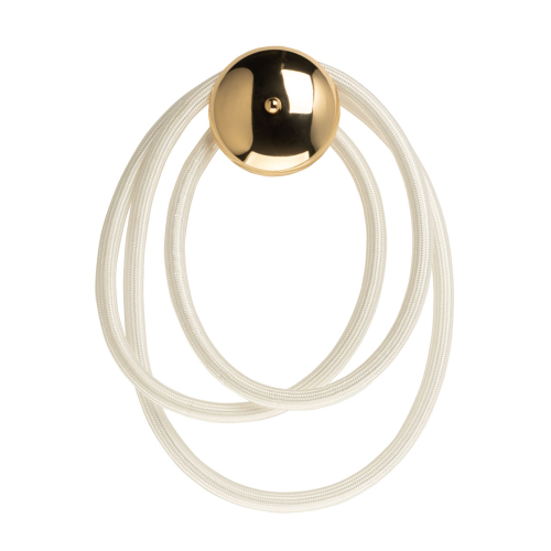 Бра с круглым золотистым основанием и белыми изогнутыми световыми линиями Luke Lampco Tracer Lamp Золотой в Саратове | Loft Concept 