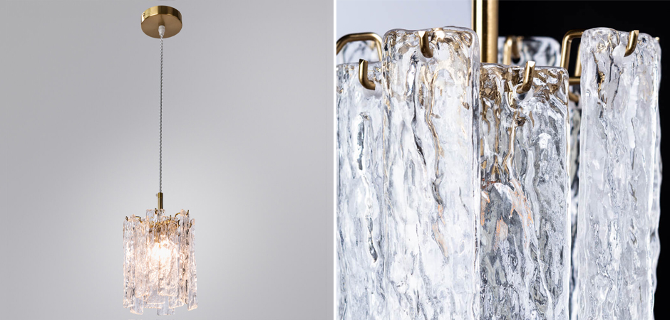 Подвесной светильник Iceberg Glass с Рельефным стеклом Подвесной светильник Iceberg Glass с Рельефным стеклом - Loft-Concept в Саратове