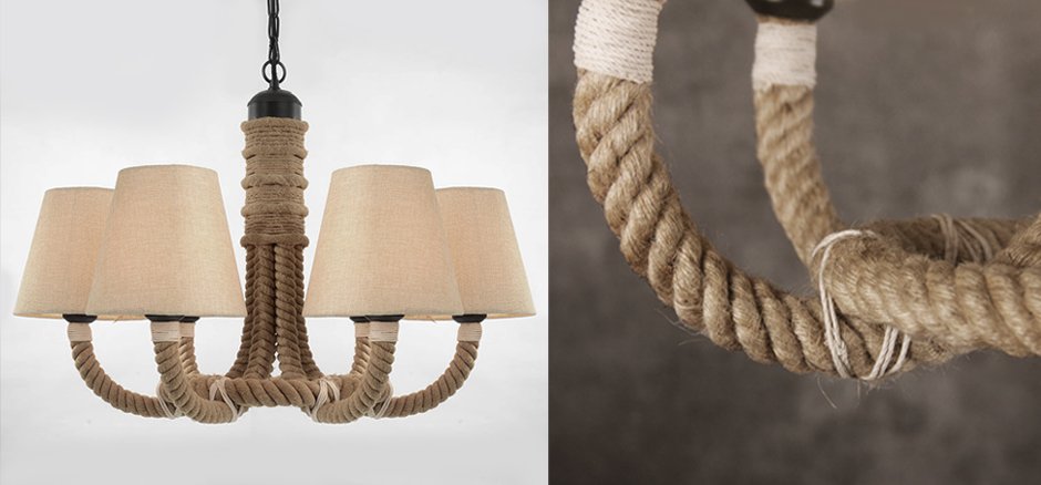 Люстра Rattan Chandelier Loft Rope Light Люстра Rattan Chandelier Loft Rope Light - Loft-Concept в Саратове