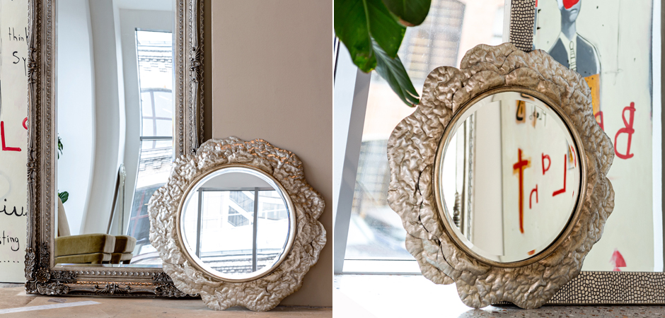 Зеркало Chlodio Crumpled Silver Mirror Зеркало Chlodio Crumpled Silver Mirror - Loft-Concept в Саратове