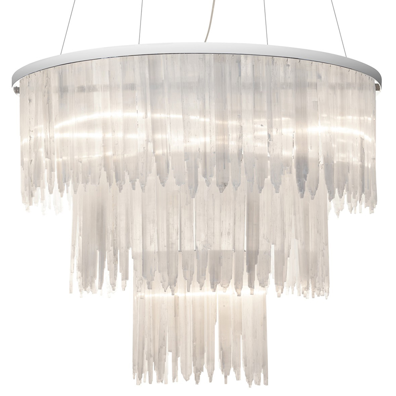 Люстра LAMP SELENITE ROUND chromium 85 Прозрачный белый Хром Люстра LAMP SELENITE ROUND chromium 85 Прозрачный белый Хром в Саратове | Loft Concept