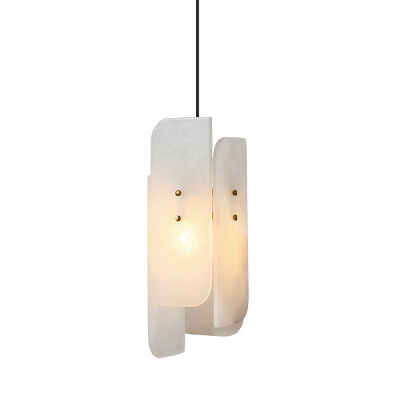 Подвесной светильник Ancel Hanging Light Белый Мрамор Bianco Глянцевое золото в Саратове | Loft Concept 