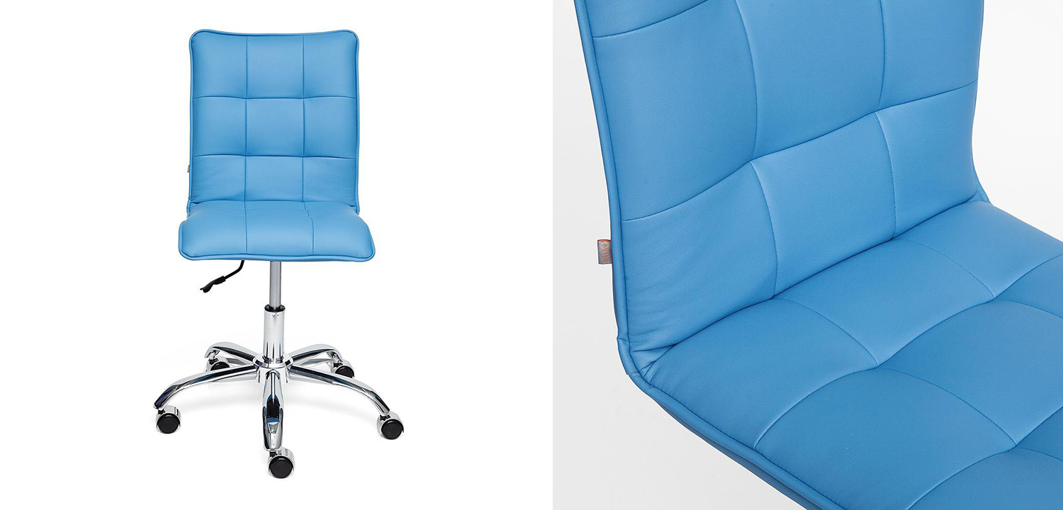 Кресло Deborah eco-leather light blue - фото