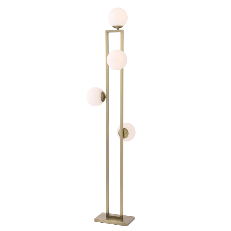 Торшер Eichholtz Floor Lamp Pascal brass Латунь Белый в Саратове | Loft Concept 