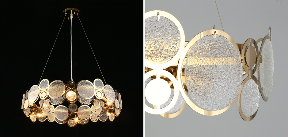 Люстра с рельефным стеклом Golden Circles Люстра с рельефным стеклом Golden Circles - Loft-Concept в Саратове