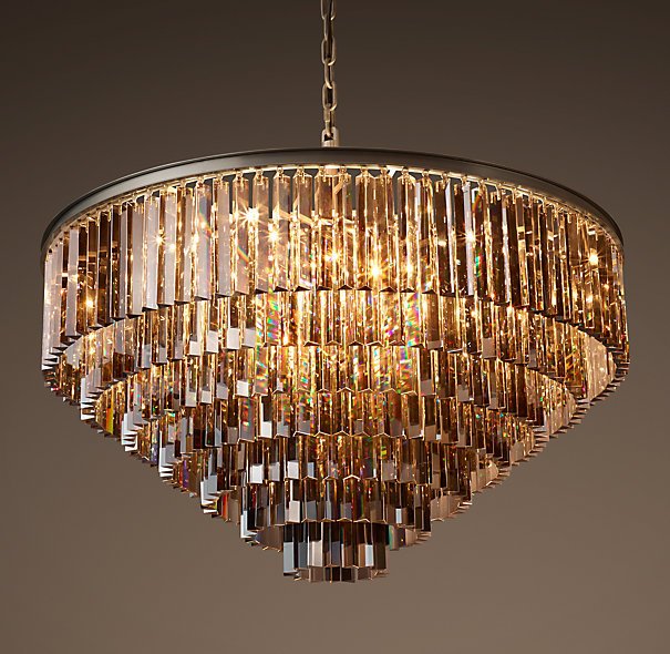 Люстра RH 1920s Odeon Smoke Glass Fringe Chandelier -80, 100 Черный в Саратове | Loft Concept 