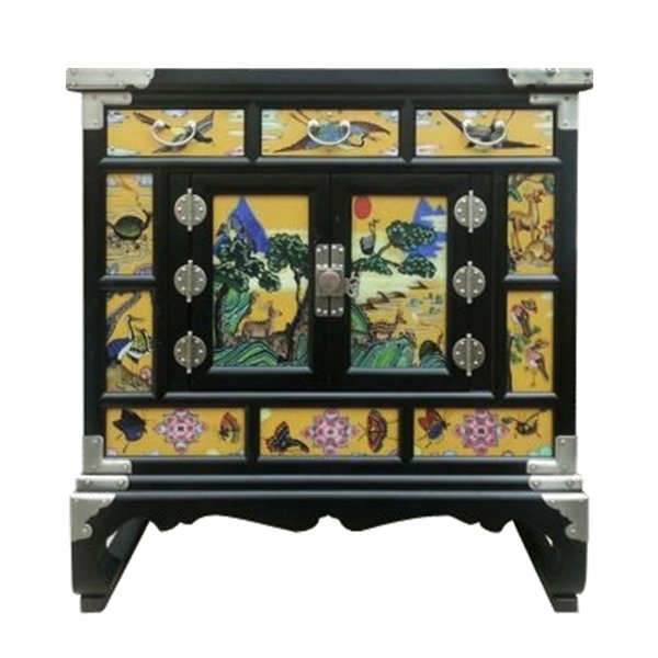 Китайский комод Chinoiserie chest of drawers yellow Желтый Черный в Саратове | Loft Concept 