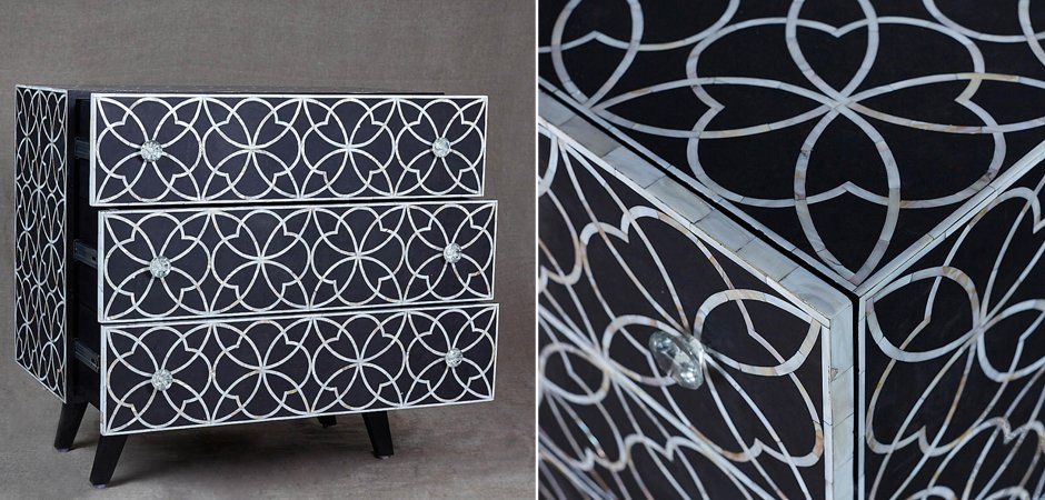 Комод с инкрустацией костью Inlaid Bone Flower Geometry Комод с инкрустацией костью Inlaid Bone Flower Geometry - Loft-Concept в Саратове
