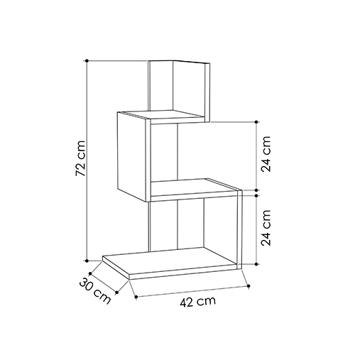 Стол приставной трехъярусный белого цвета ROSIE SIDE TABLE WHITE OAK в Саратове