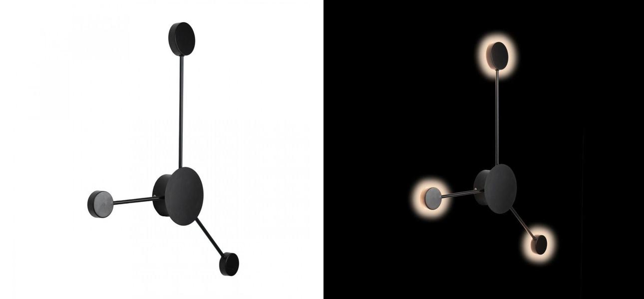 Бра Лофт Vibia Pin Wall Light 3 плафона Черный цвет - фото №1